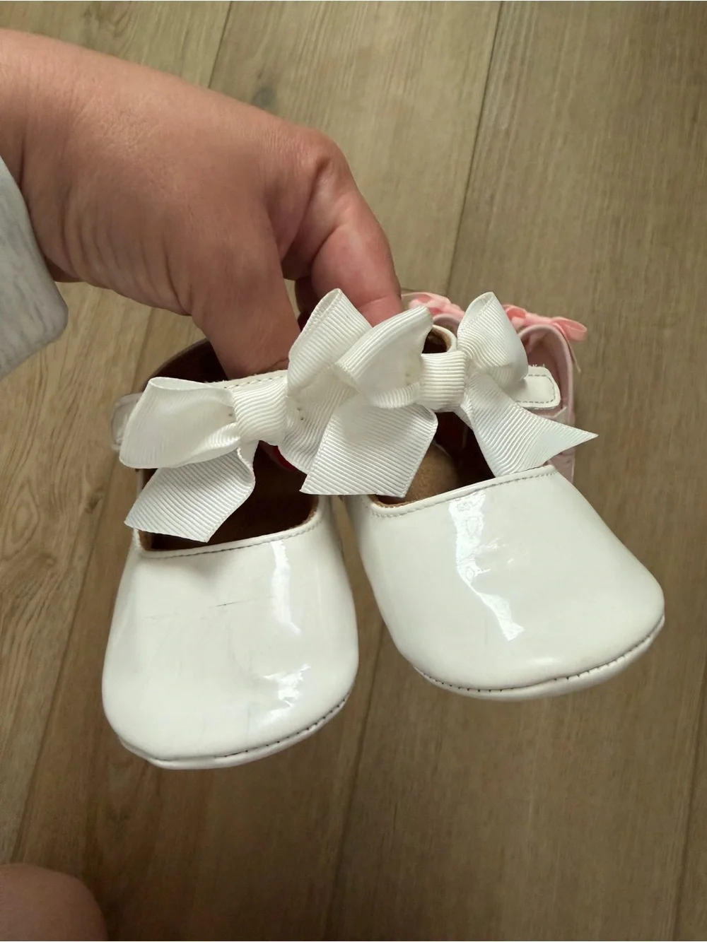 Kids Pink & White Ballet-Style Shoes with Bows